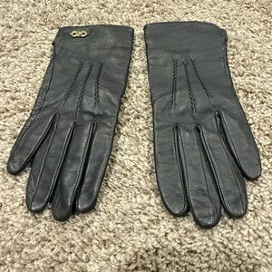 Cole Haan Gray Leather Gloves Sz Small
